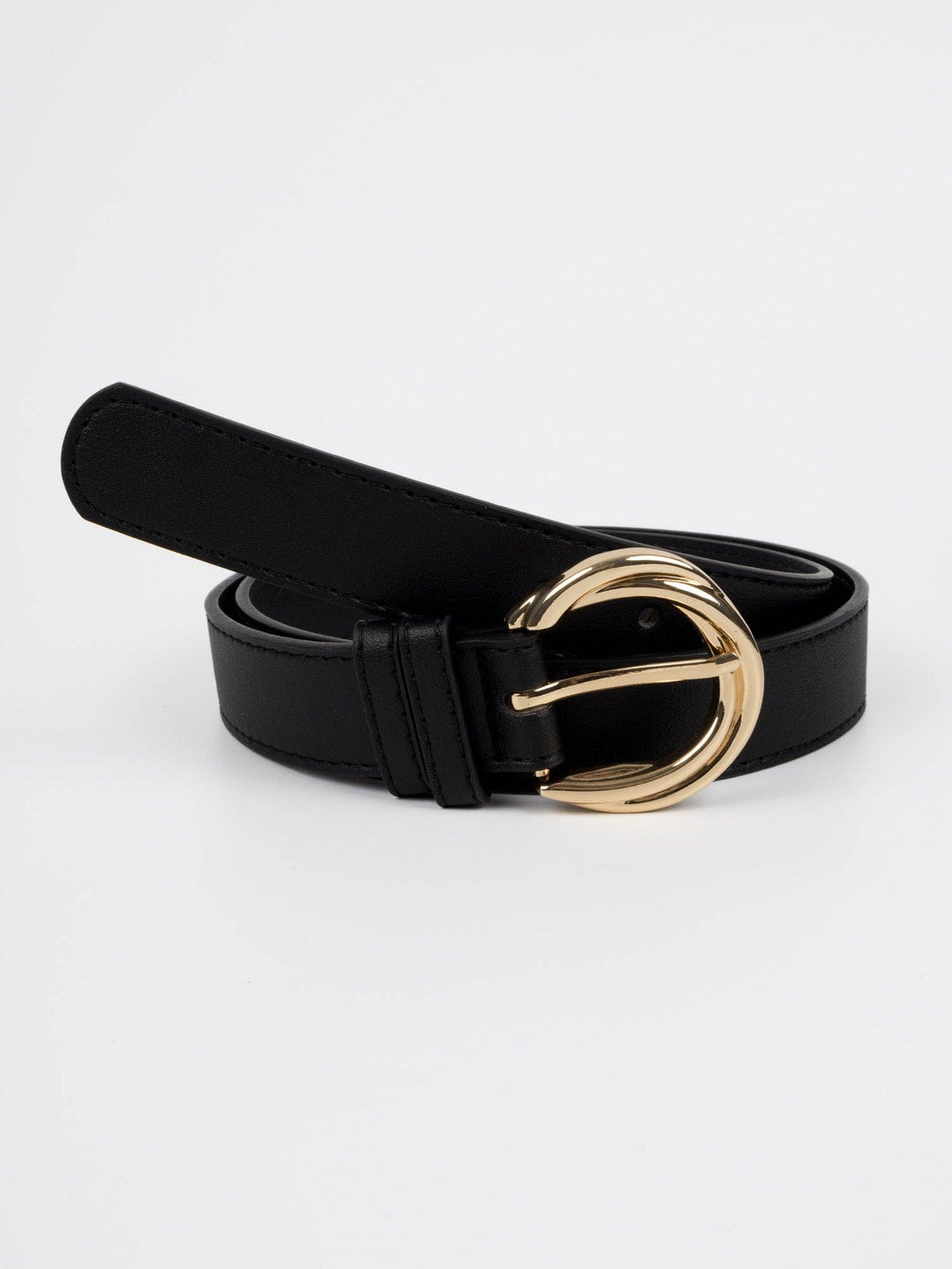Blois - Leather Belt - Gold / Black