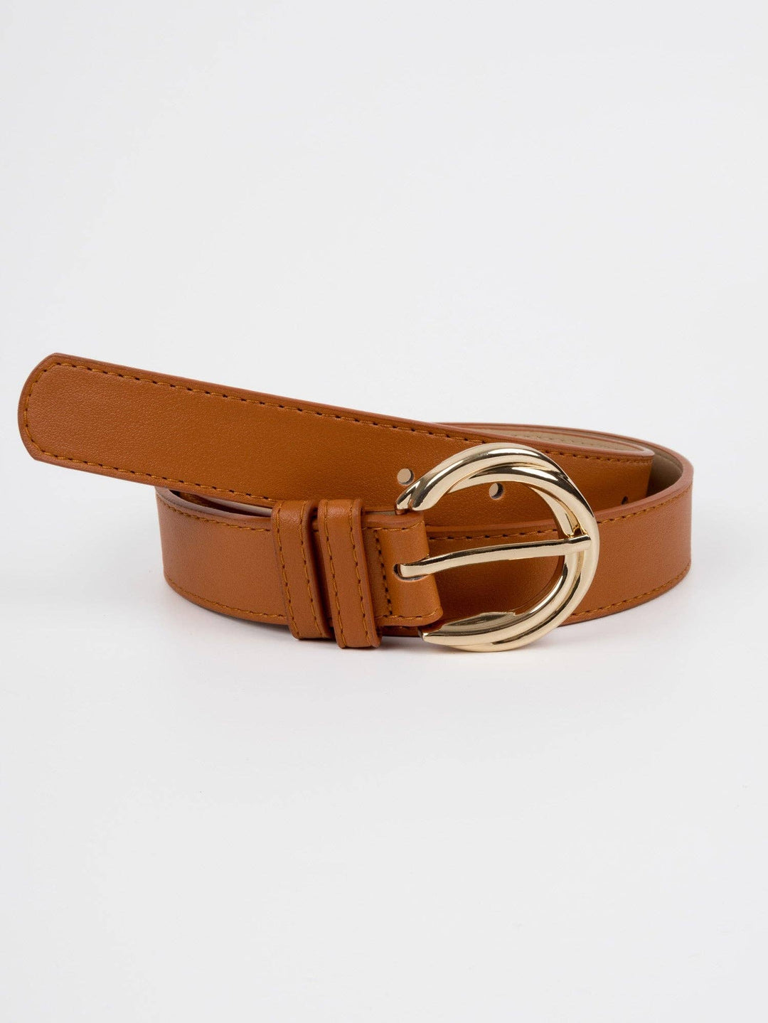 Blois - Leather Belt - Gold / Marmalade