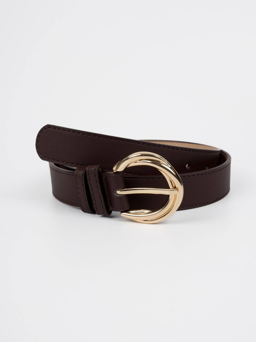 Blois - Leather Belt - Gold / Coffee