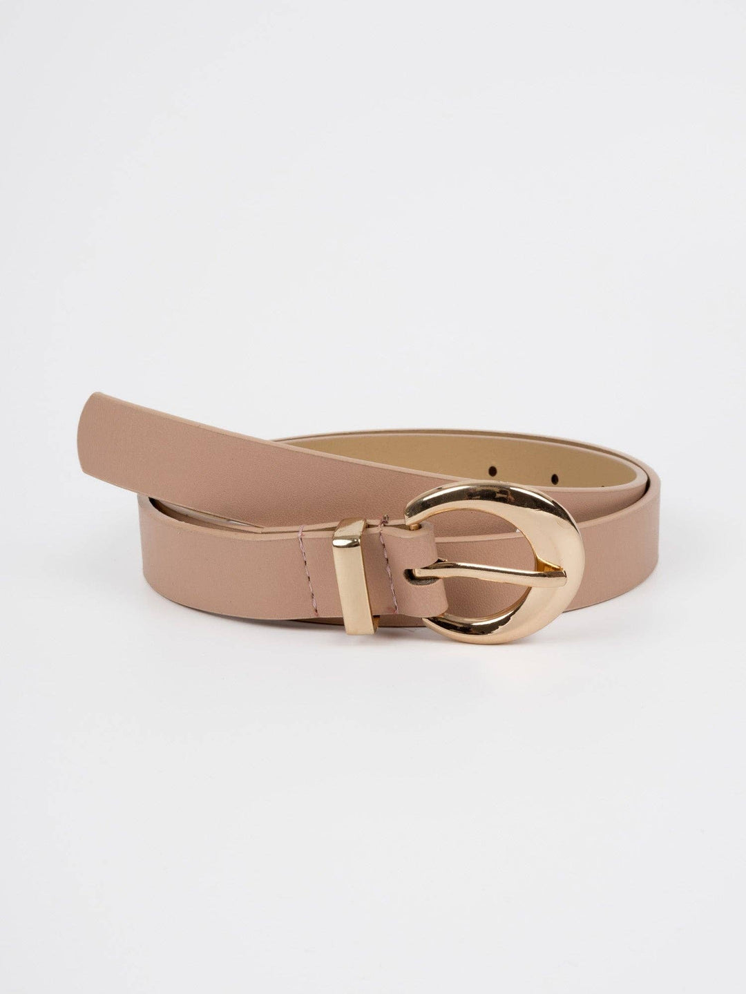 Colmar - Leather Belt - Gold / Blush