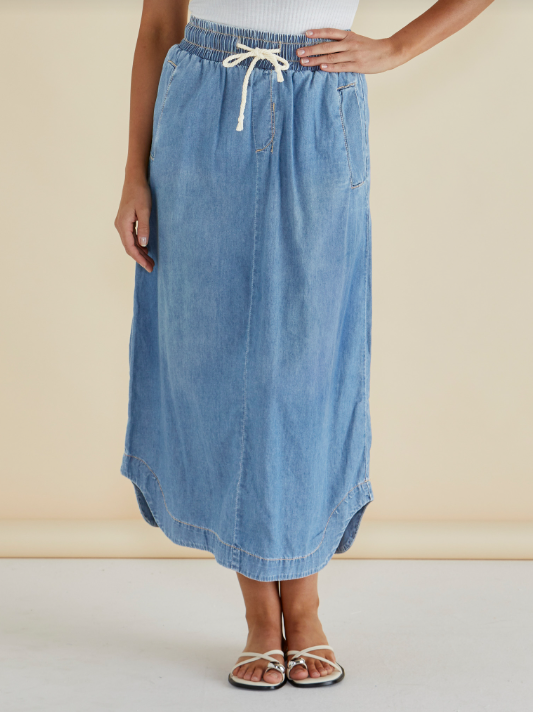 Brunch Denim Skirt | Oasis Blue