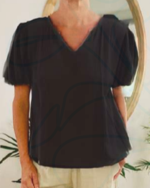 Cecille Top in Slate/Black