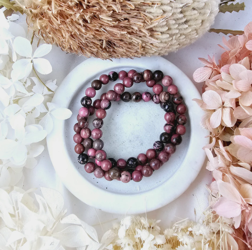 Eternity Rhodonite Crystal Bracelet Opens Heart To Loving Relationships