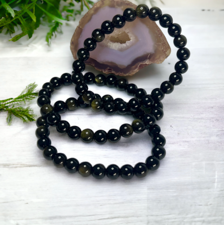 Eternity Golden Obsidian Enhances Clarity & Intuition Crystal Bracelet