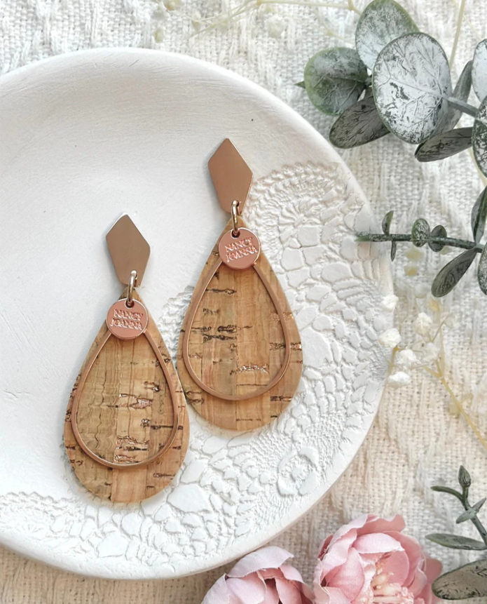 Rose Gold Foiled Corked Teardrops