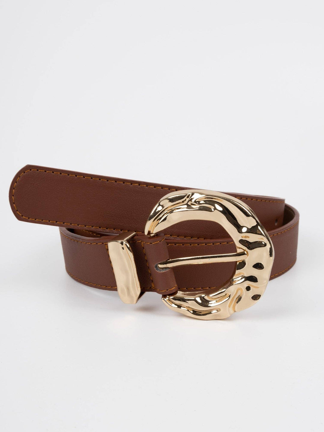 Puteaux - Leather Belt - Gold / Tan