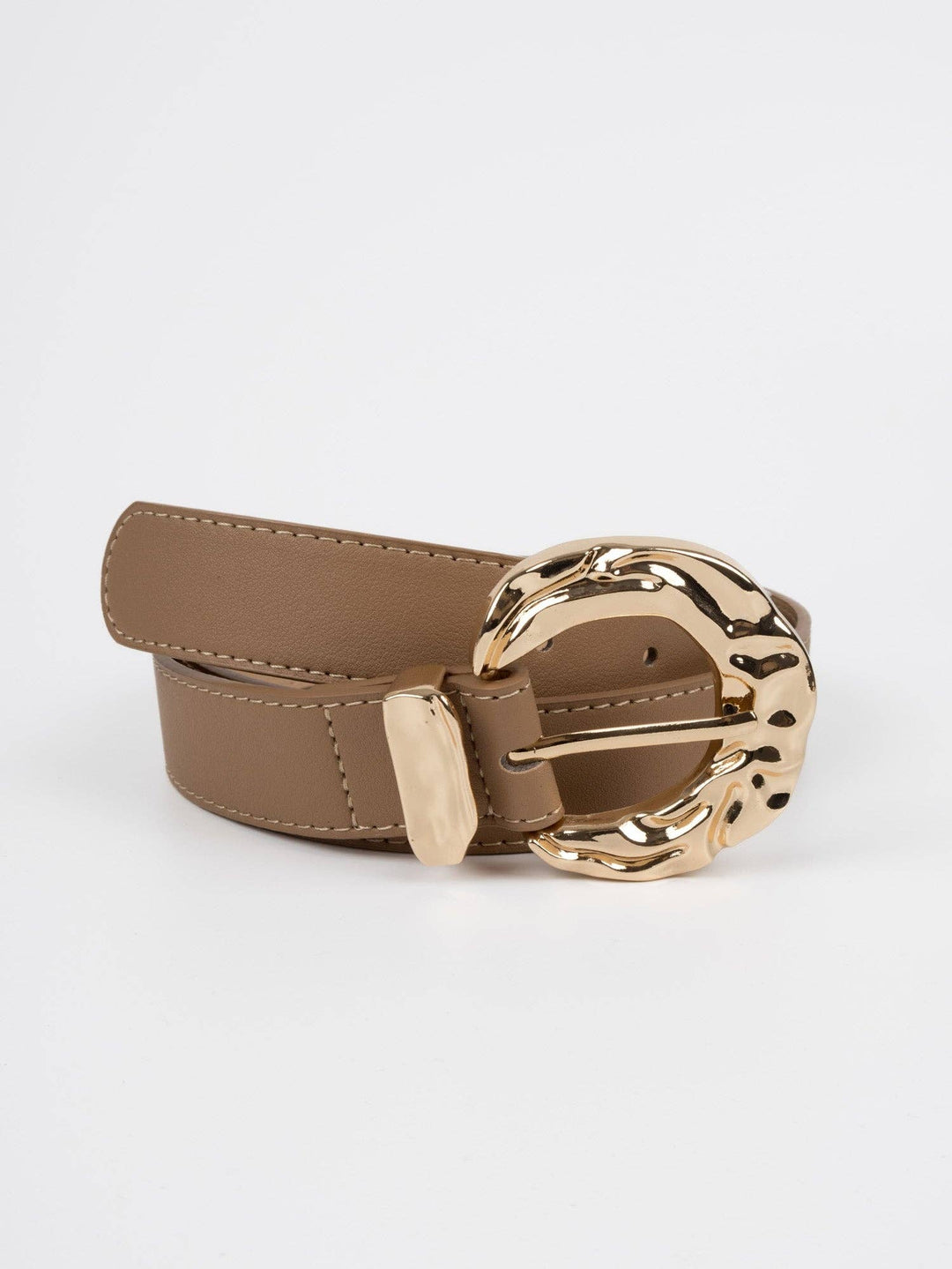 Puteaux - Leather Belt - Gold / Beige