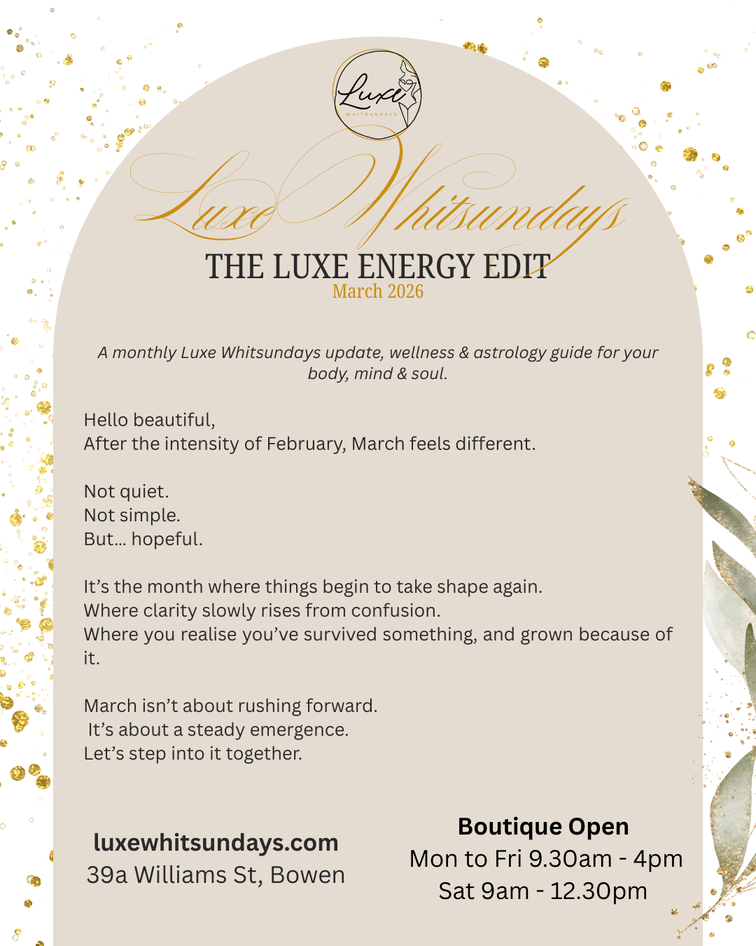 MARCH MONTHLY NEWSLETTER