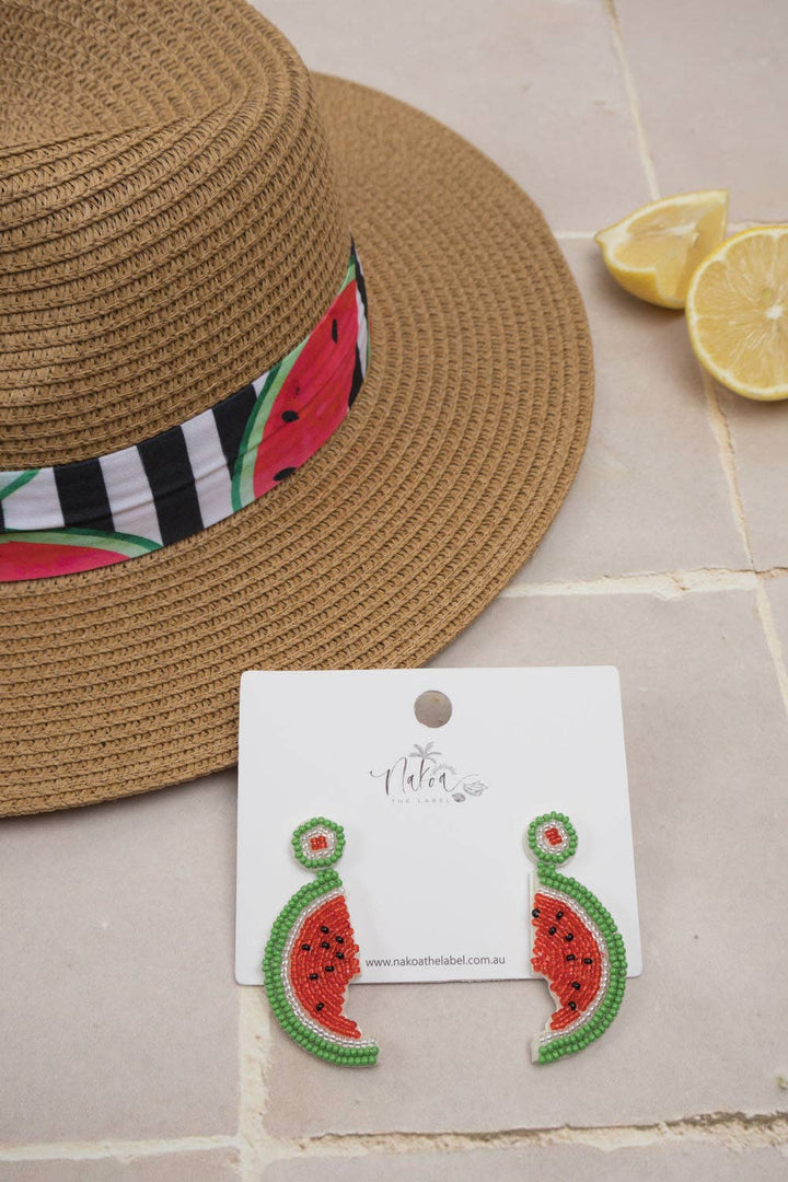 Watermelon Beaded Earrings