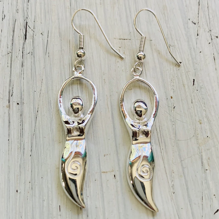 Goddess silver earrings