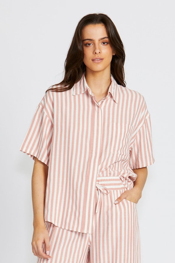 Clementine Shirt | Rosewood Stripe