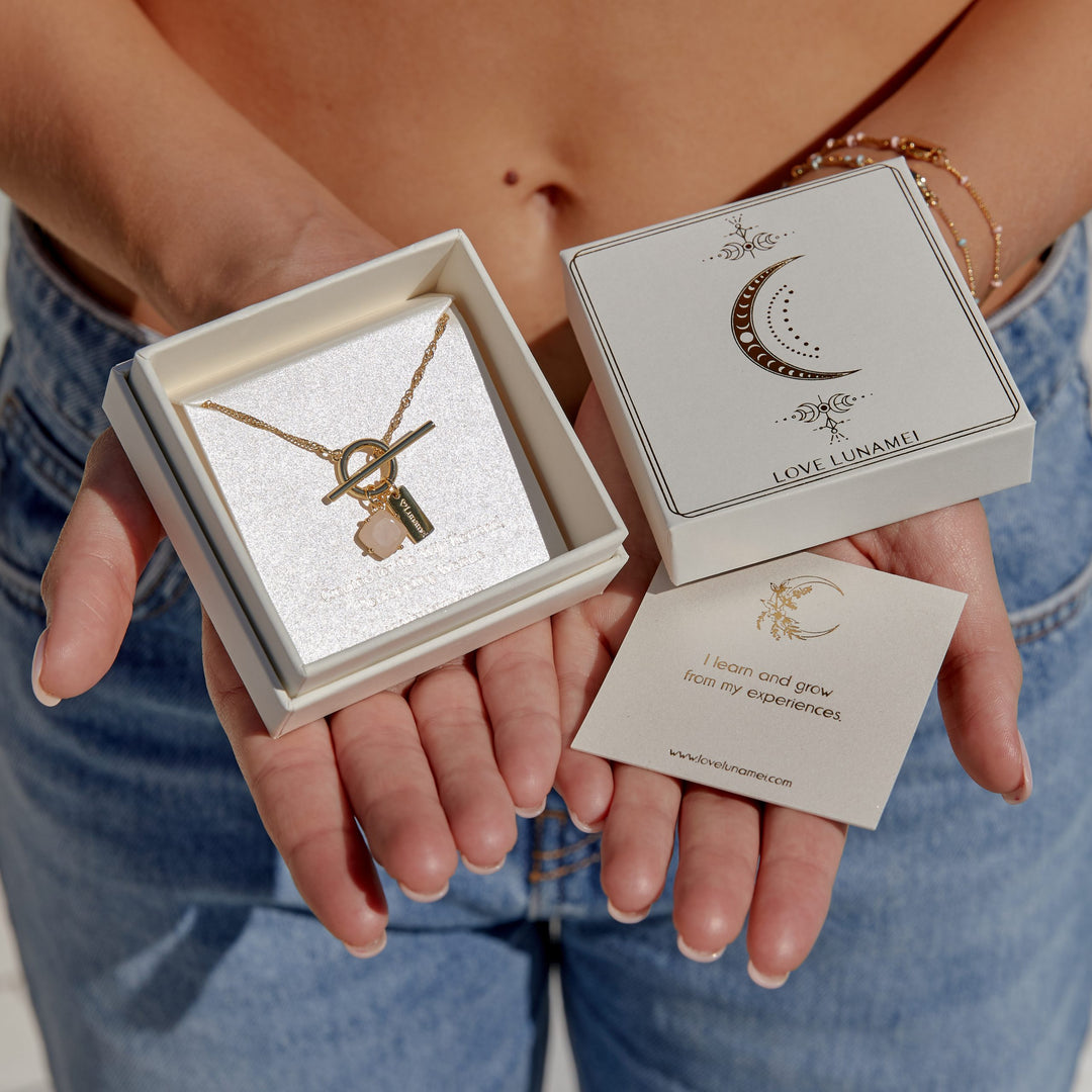 Pure Necklace | Gold with Rose Quartz
