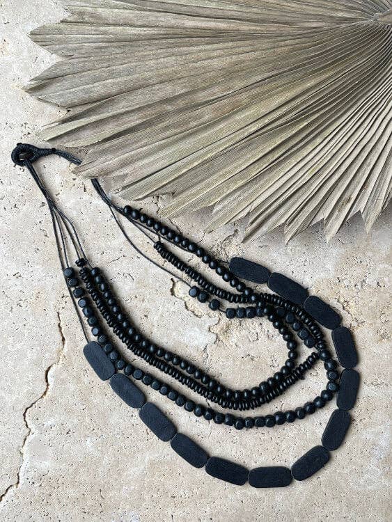 Timber Bead Necklace - Hanalei - Black