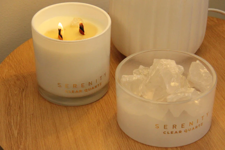 Healing Clear Quartz Crystal 300g Candle