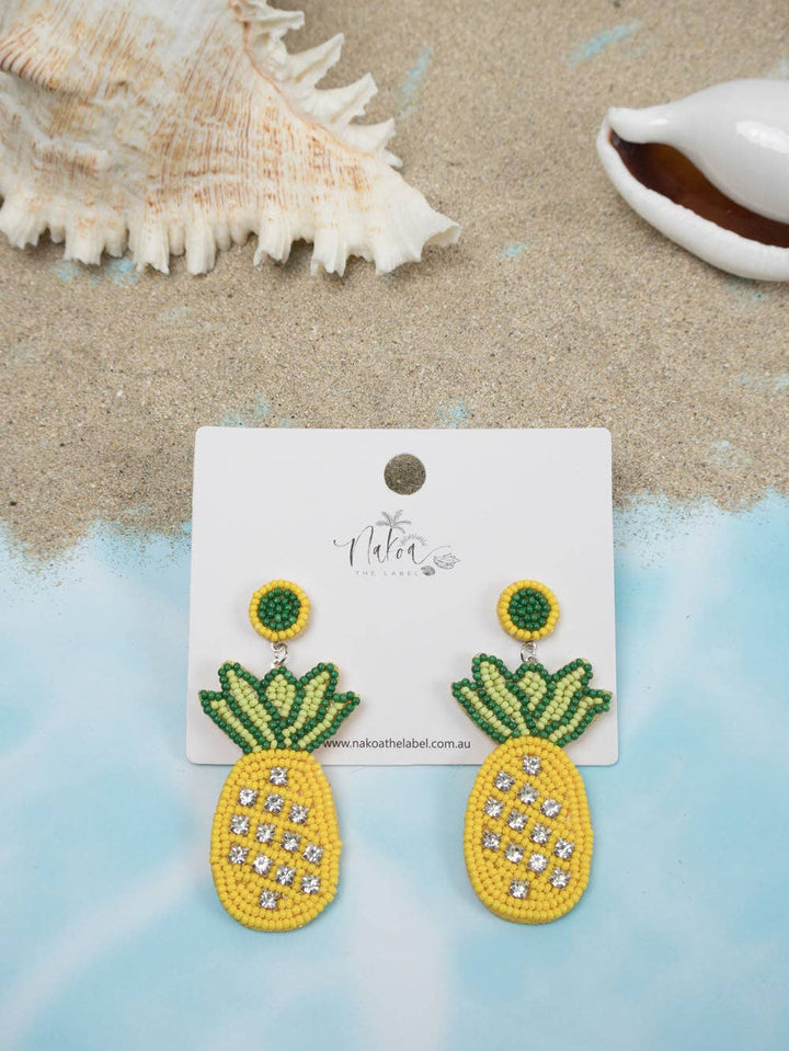 Pineapple Beaded Earrings