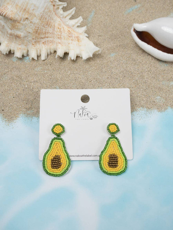 Avocado Beaded Earrings