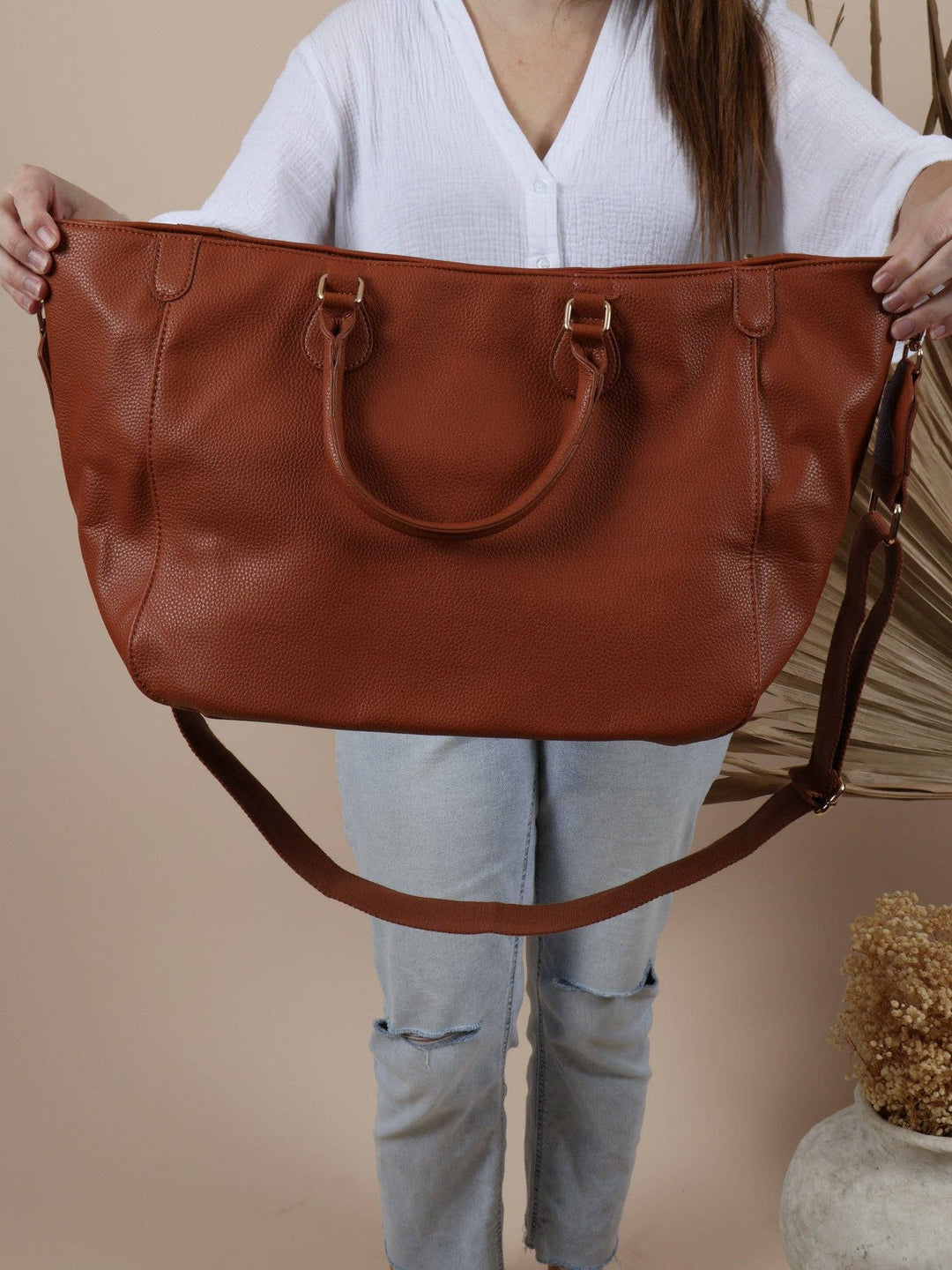 Los Angeles Oversized Tote Bag - Tan