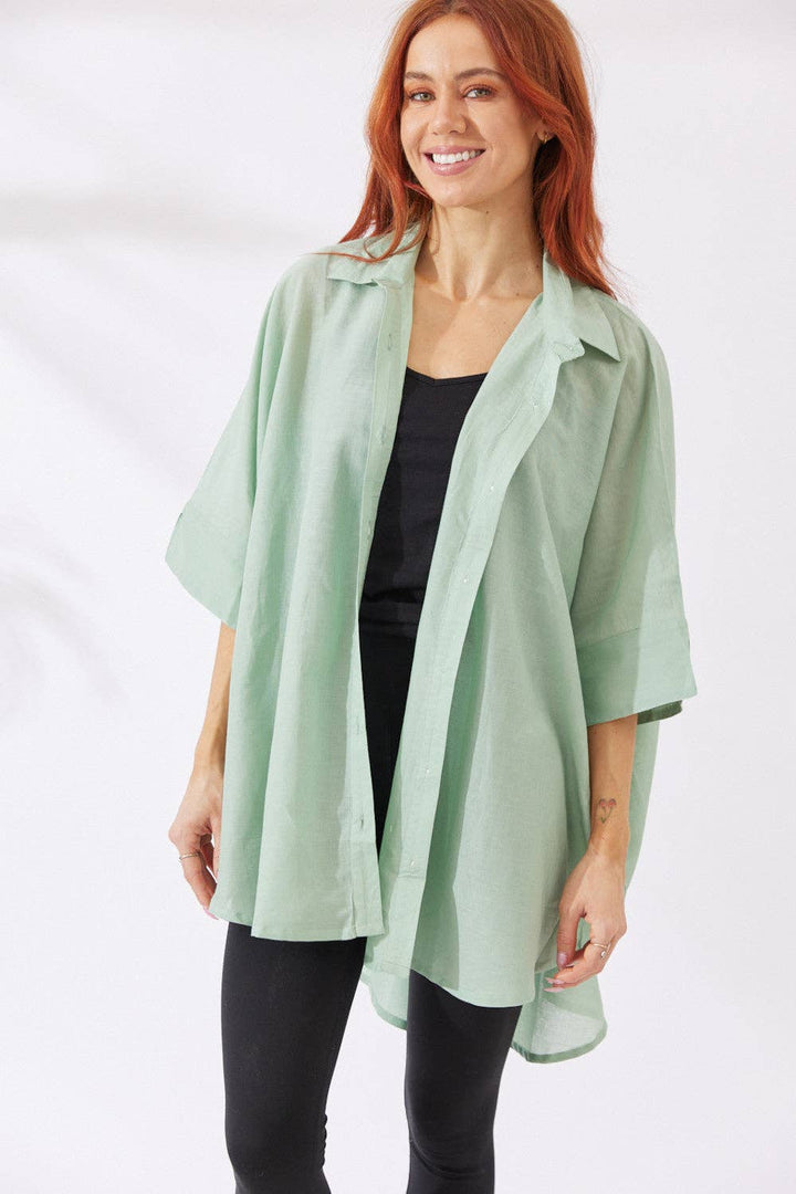 Noosa Shirt - Sage Green