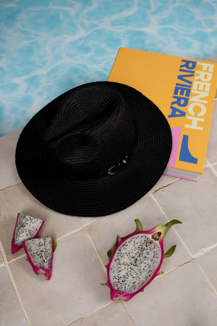 Fedora Sun Hat - Cannes - Black