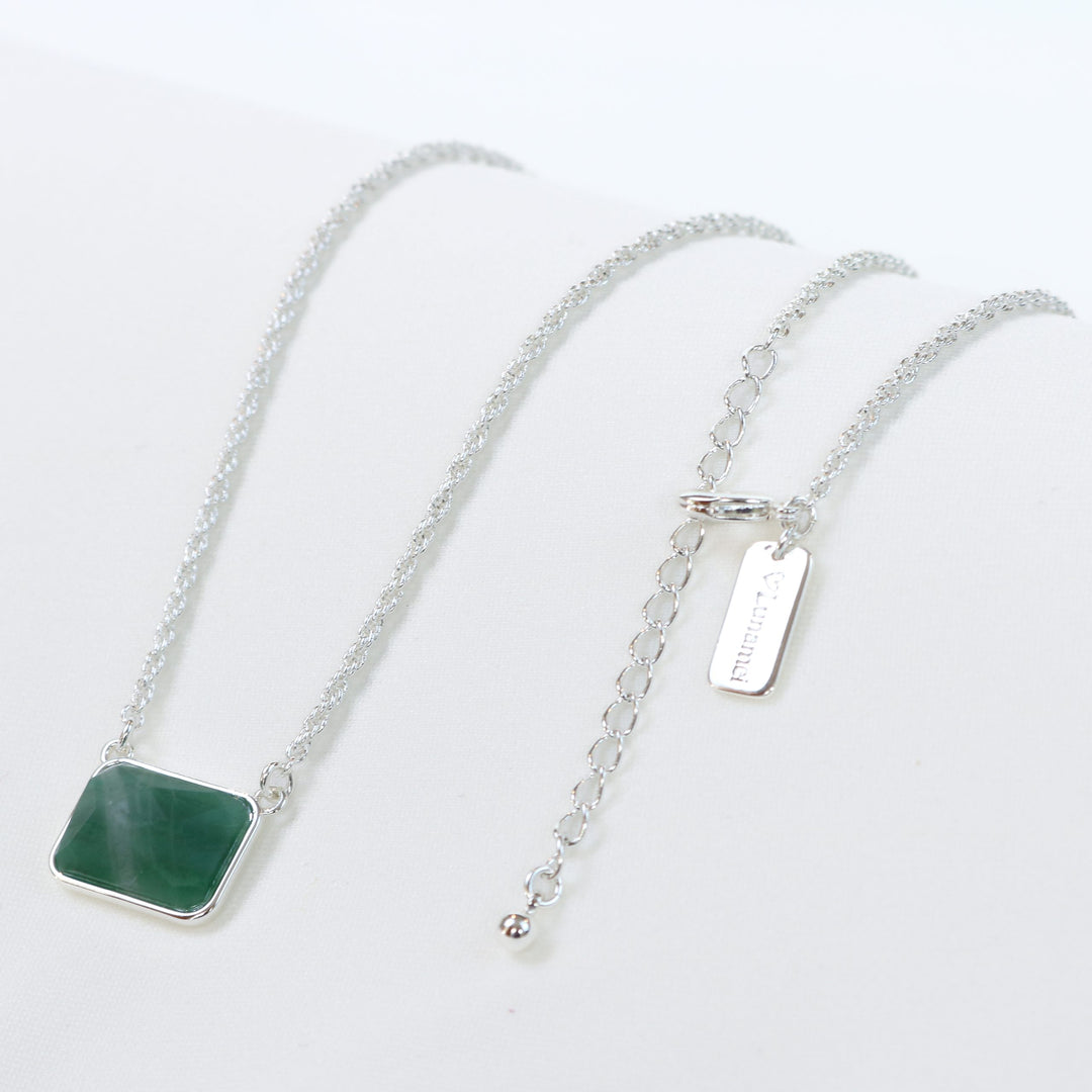 Asteria Necklace | Recycled Sterling Silver Plated with African Jade