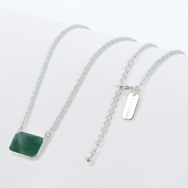 Asteria Necklace | Recycled Sterling Silver Plated with African Jade