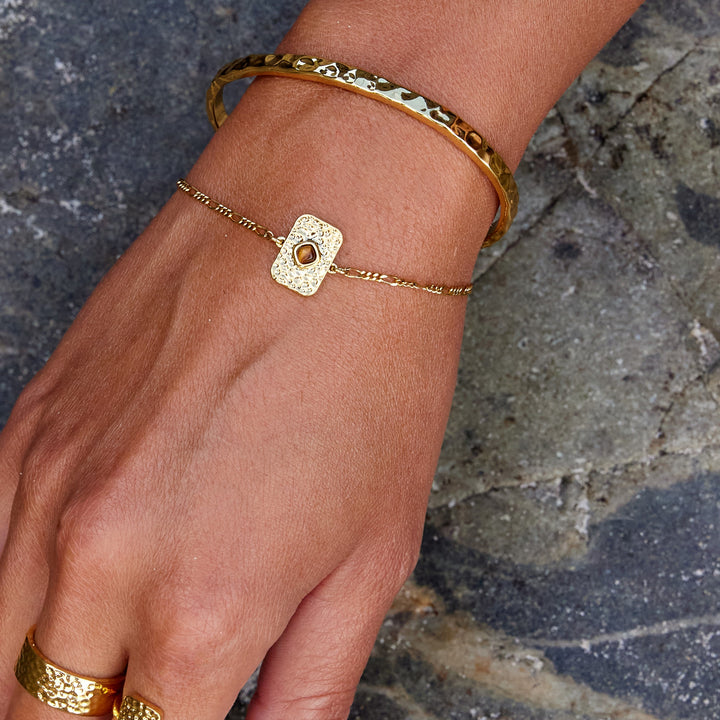 Athena Bracelet | 18k Gold plated with Tigers Eye