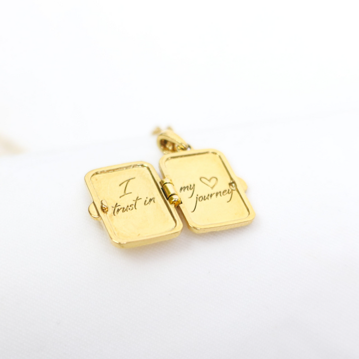 Athena Locket | 18k Gold plated with Tigers Eye