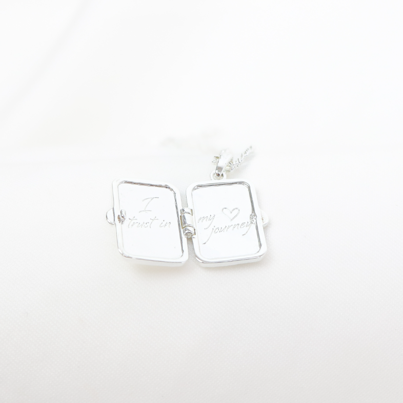 Athena Locket | Recycled Sterling Silver Plated with Tigers Eye