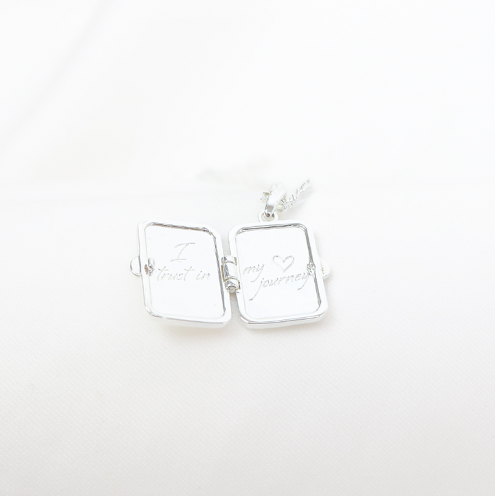 Athena Locket | Recycled Sterling Silver Plated with Tigers Eye