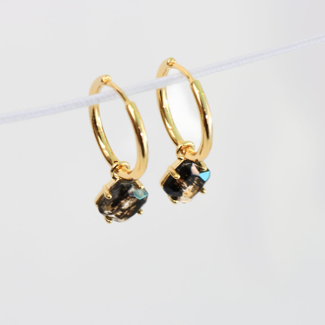 Aura Earrings | Gold with Herkimer Quartz