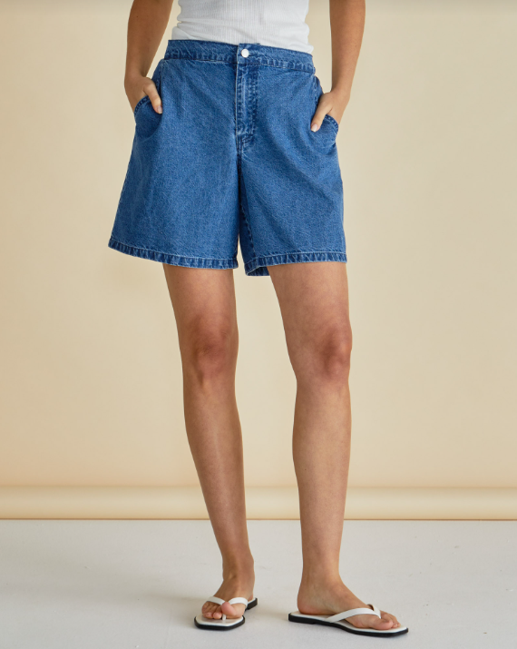 Breeze Relaxed Denim Shorts | Dark Blue