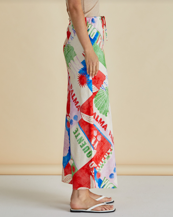 Brooke Bias Skirt | Seashell Print