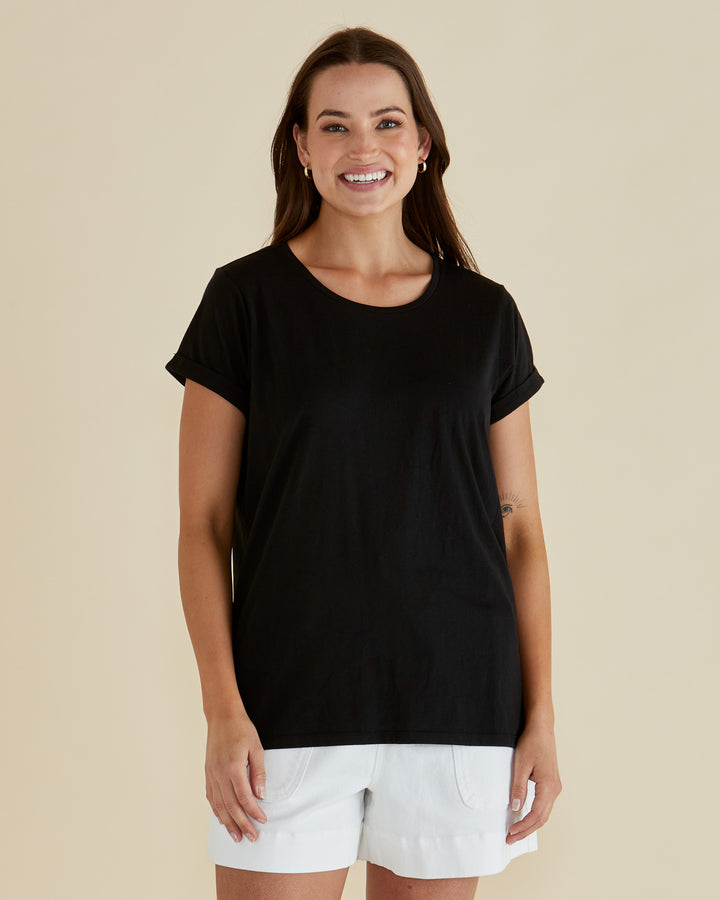 Caia Crew Tee | Black