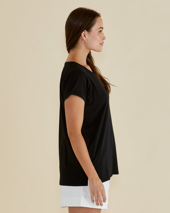 Caia Crew Tee | Black