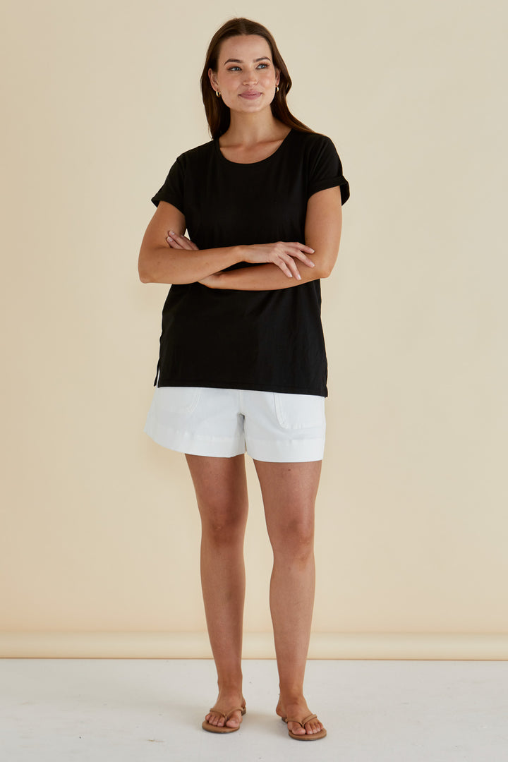 Caia Crew Tee | Black