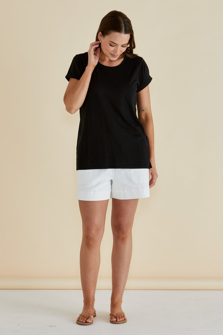 Caia Crew Tee | Black