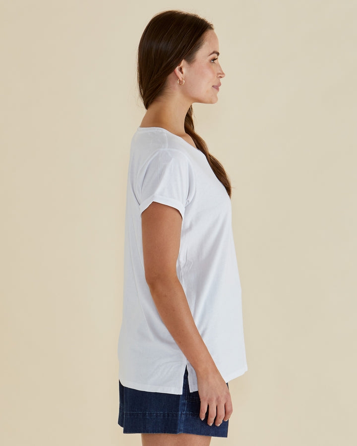 Caia Crew Tee | White