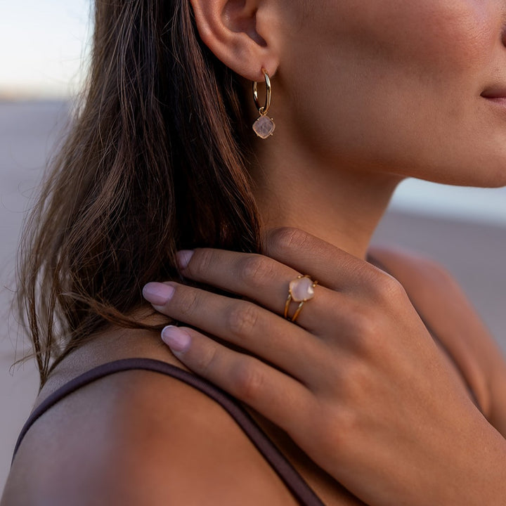 Calming Ring | Gold with Rose Quartz
