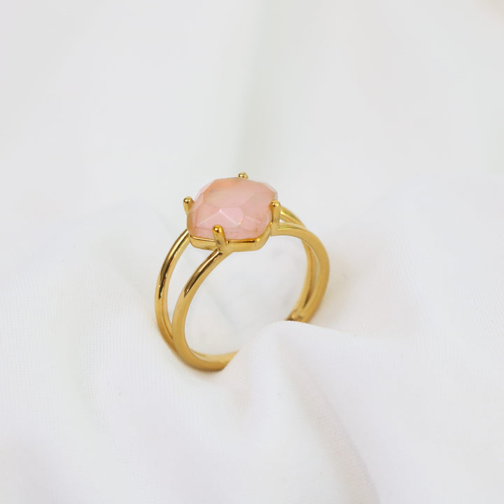 Calming Ring | Gold with Rose Quartz