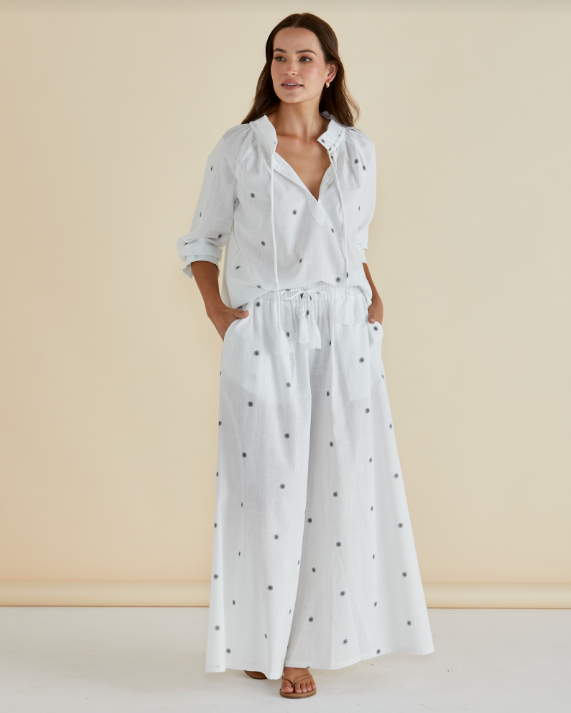 Charli Blouse | Back Floral Print