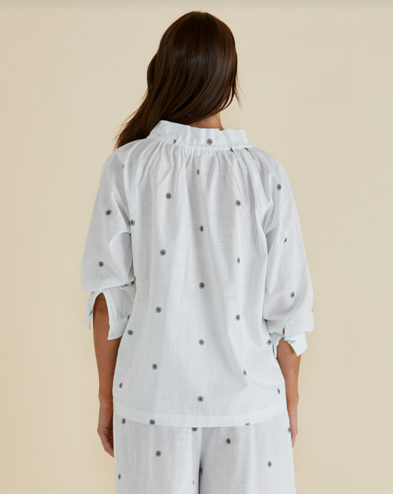 Charli Blouse | Back Floral Print