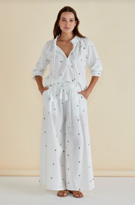 Charli Blouse | Back Floral Print