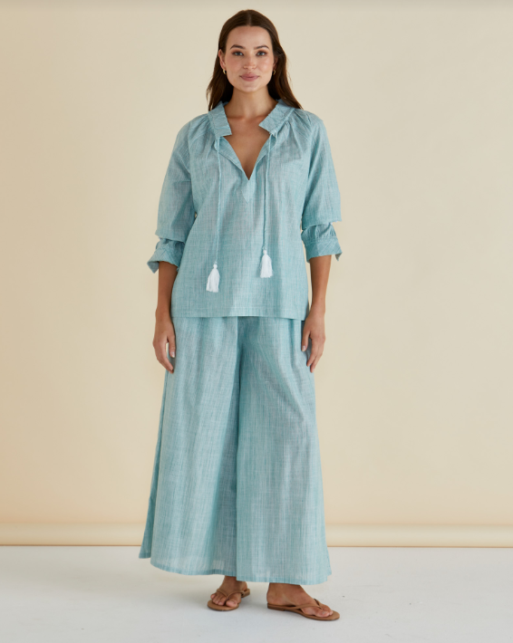 Charli Blouse | Green Stripe