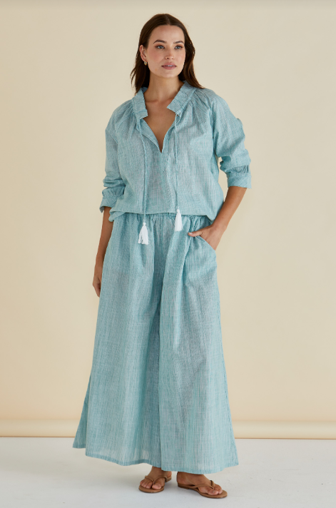 Charli Blouse | Green Stripe