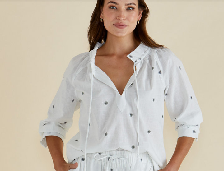 Charli Blouse | Back Floral Print