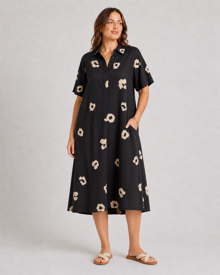 Savannah Swing Shirt Dress | Leopard Print