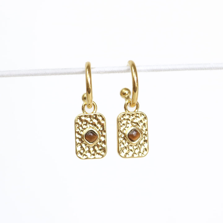 Courage Earrings | Gold with Tigers Eye