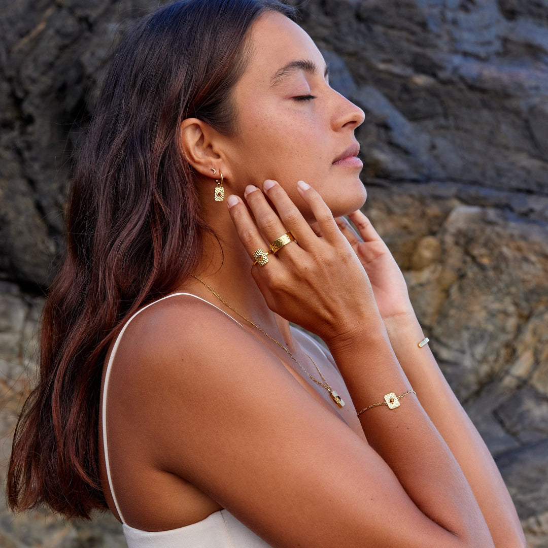Courage Earrings | Gold with Tigers Eye