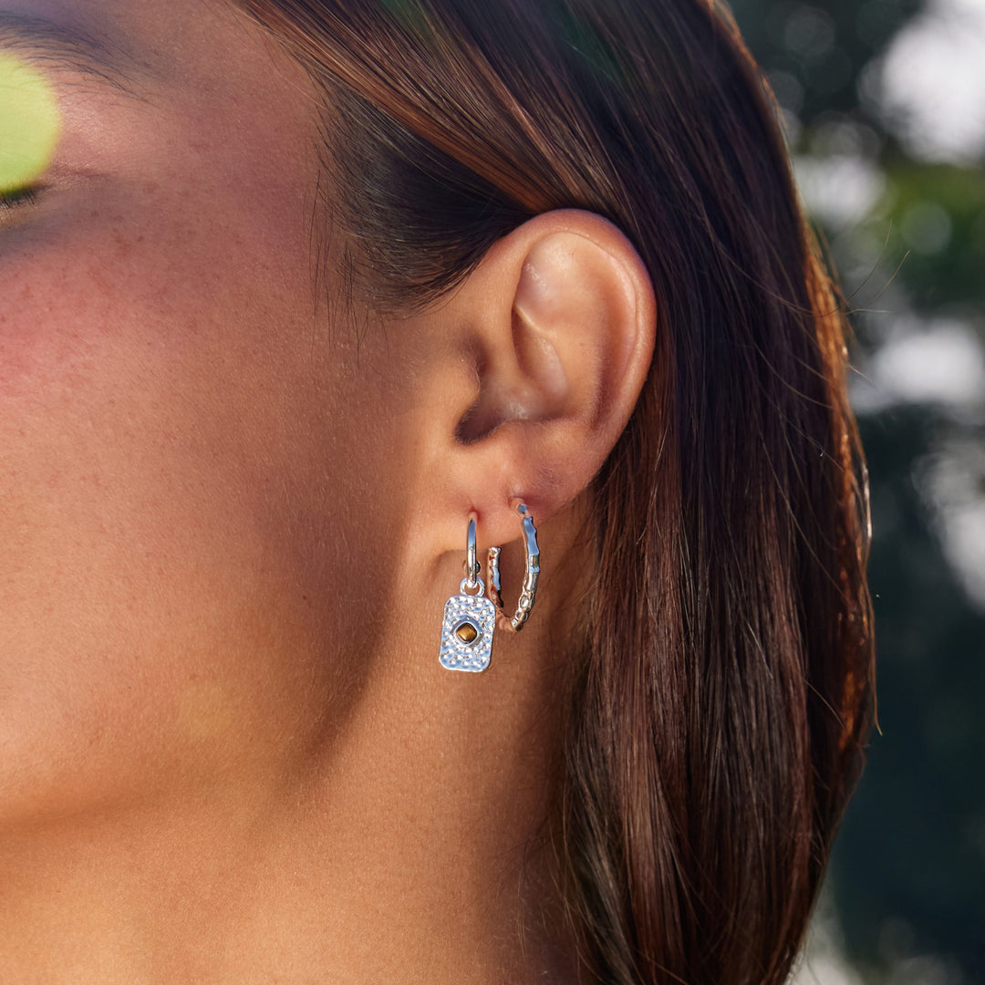 Courage Earrings | Sterling Silver with Tigers Eye