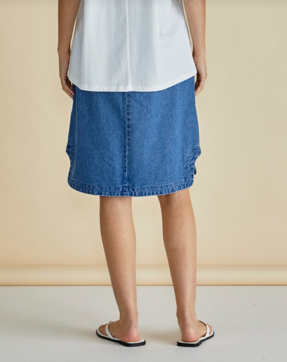 Dara Denim Skirt | Vintage Blue
